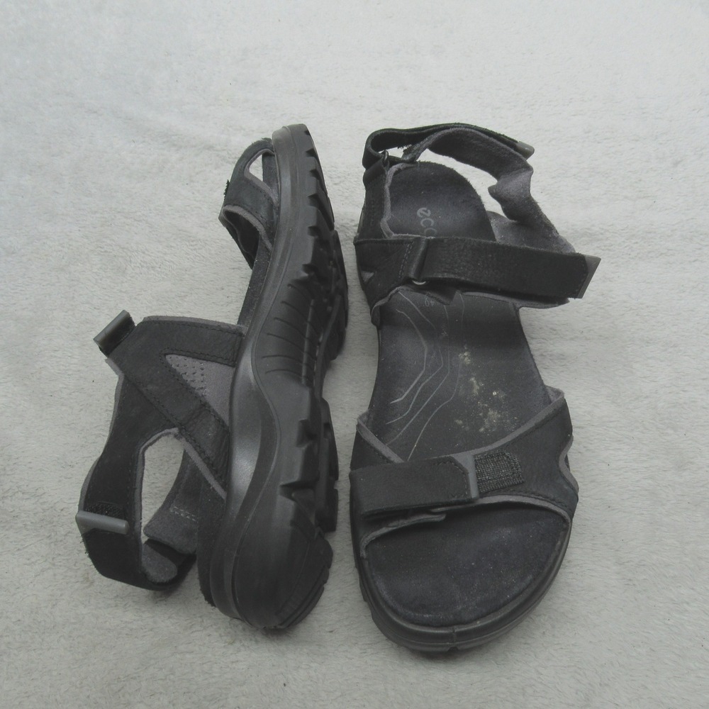 ECCO Mens 7 Yucatan Sandals Black Leather Adjustable Strap‎ Hiking Outdoor EU40